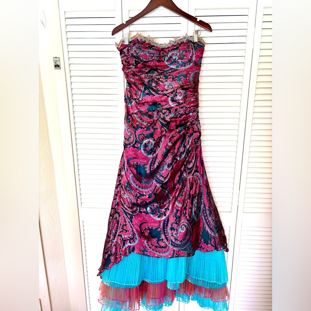 NWT Vintage Y2K Bob Mackie B’Zar Boho Paisley Beaded Dress Set 14/12 - Picture 4 of 13